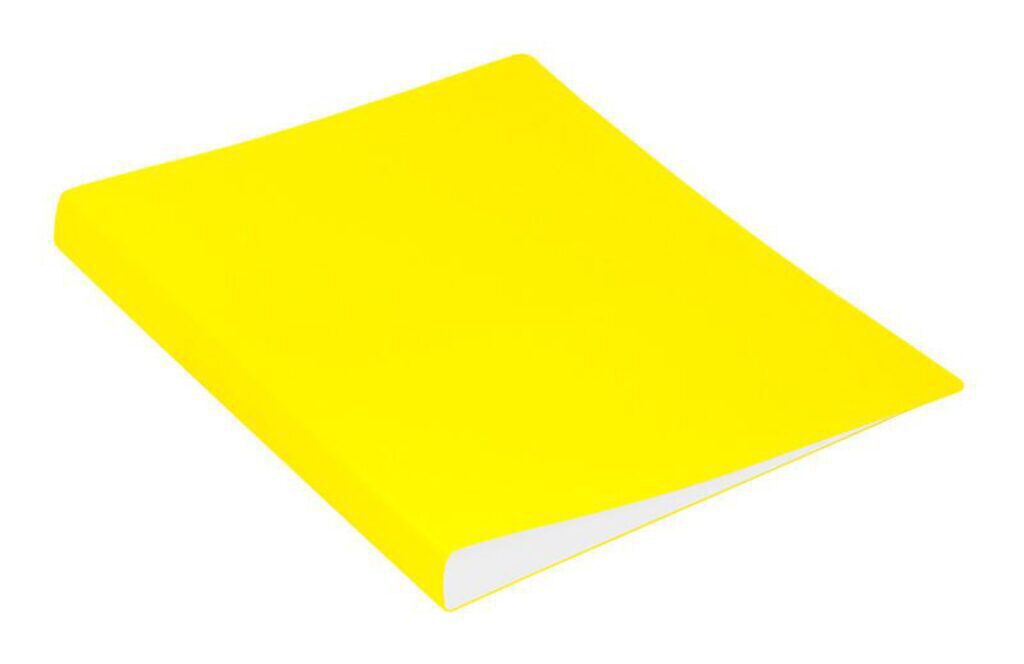 Папка с пружин. скоросш. пластик. 0,7мм Double Neon, карман, желтый
