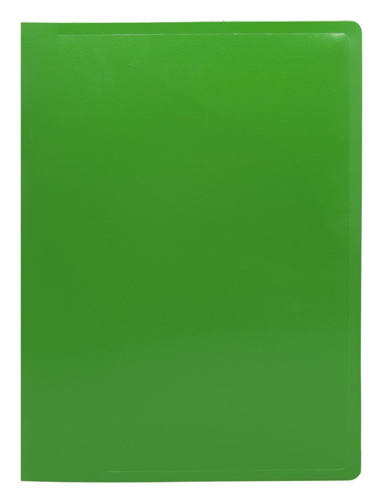 Папка 2 кольца 18 мм 0,5мм пластик A4 зеленая
