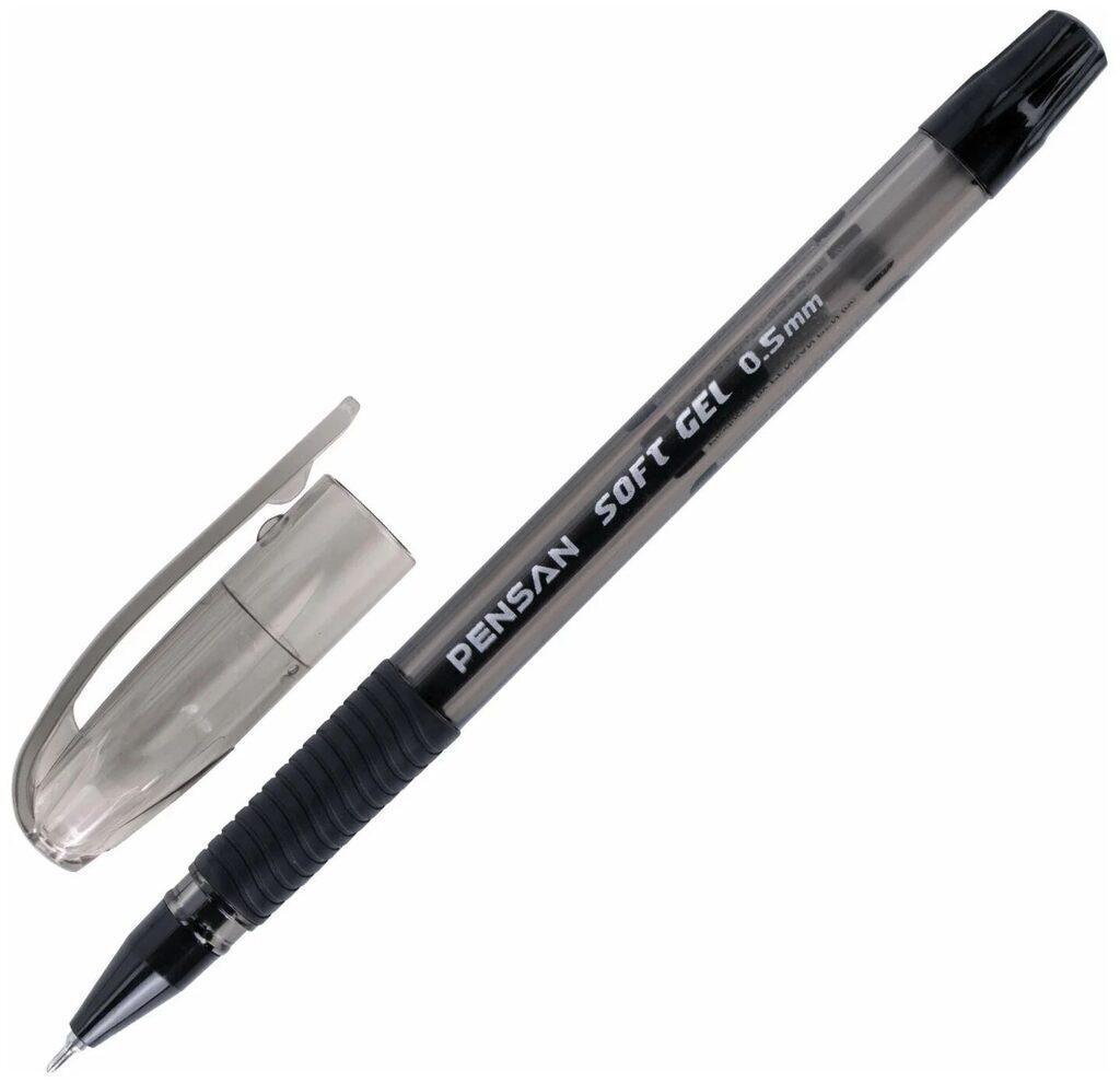 Ручка гелевая PENSAN SOFT GEL 0,5мм, черная, рез.грип