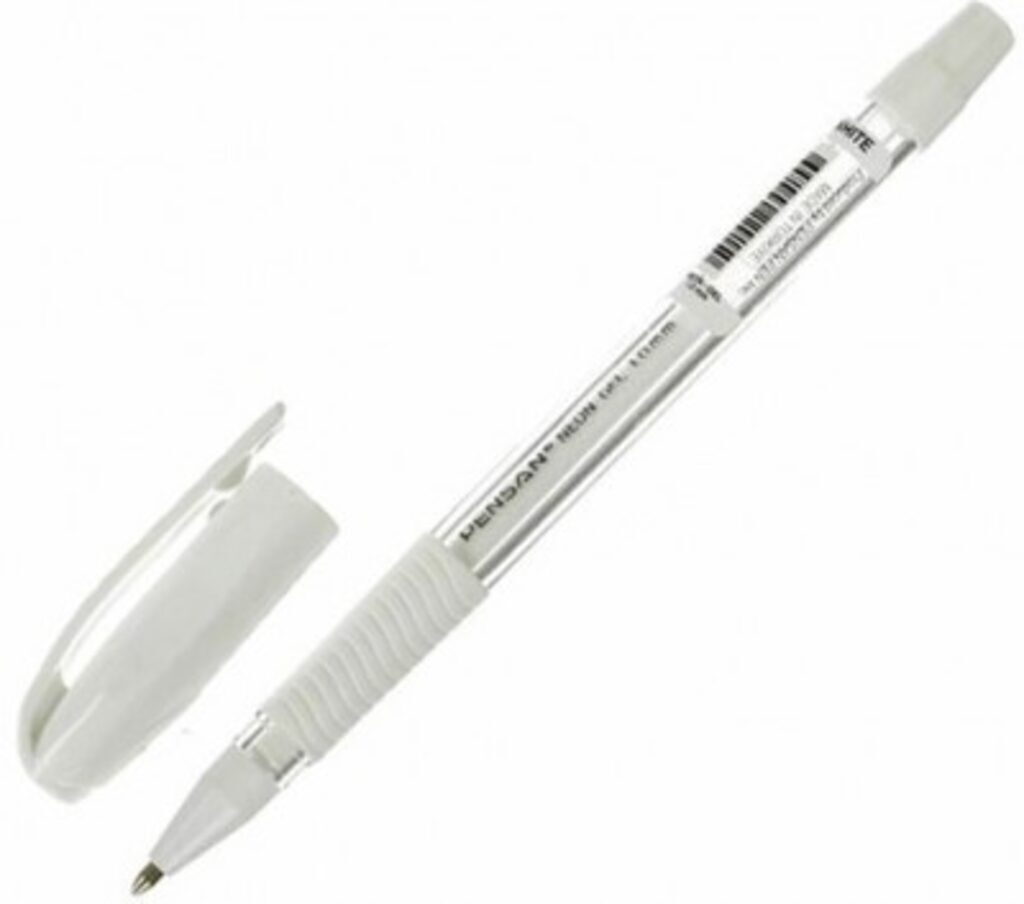 Ручка гелевая PENSAN NEON GEL 1мм, белая, рез. грип.