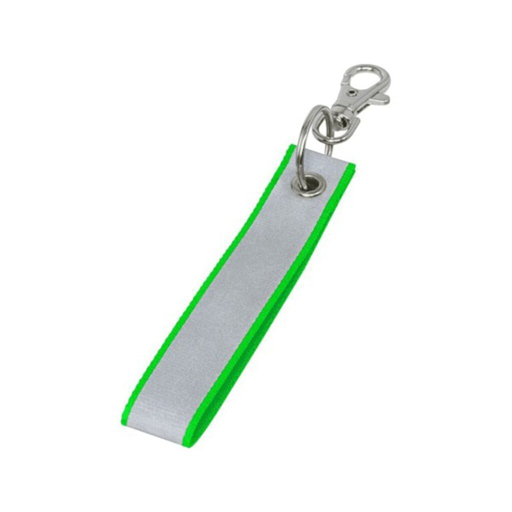 Брелок светоотражающий ПВХ " Tape" с карабином на неоново-зеленой ленте