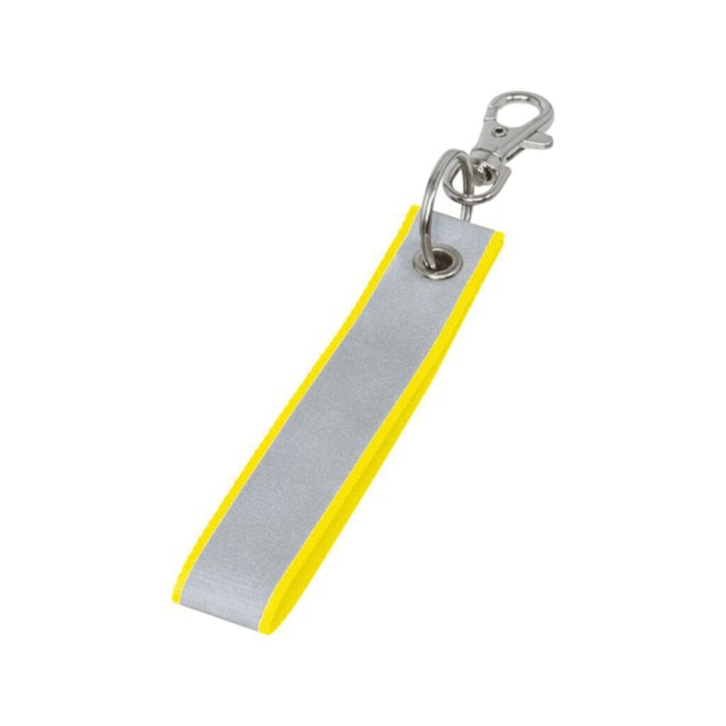 Брелок светоотражающий ПВХ " Tape" с карабином на неоново-желтой ленте