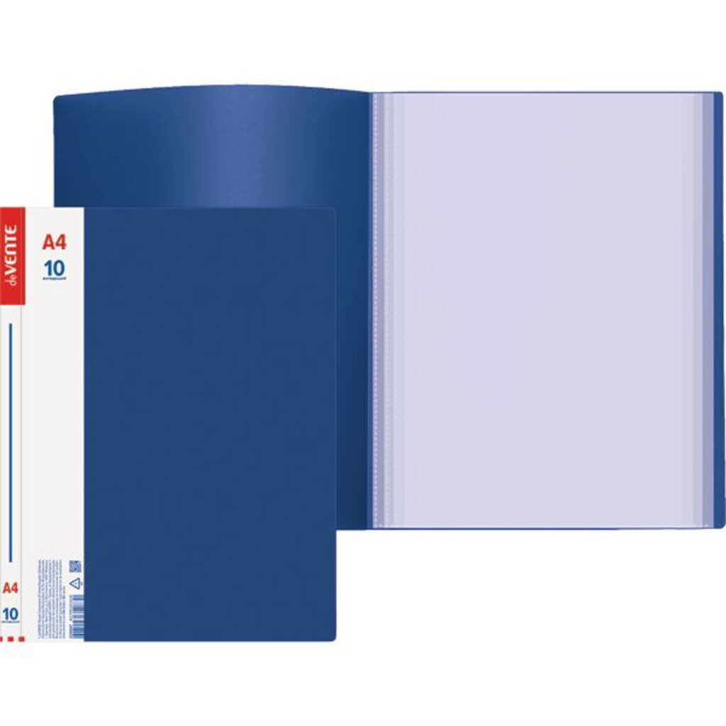 Папка файл А4  10лист 0,50мм Daily синяя, сменная этикетка*