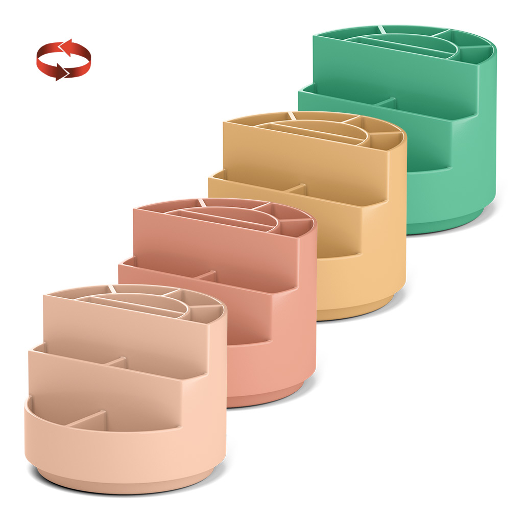 Подставка настольная вращающаяся пластиковая ErichKrause® Mini Burger, Powder, ассорти из 4 цветов