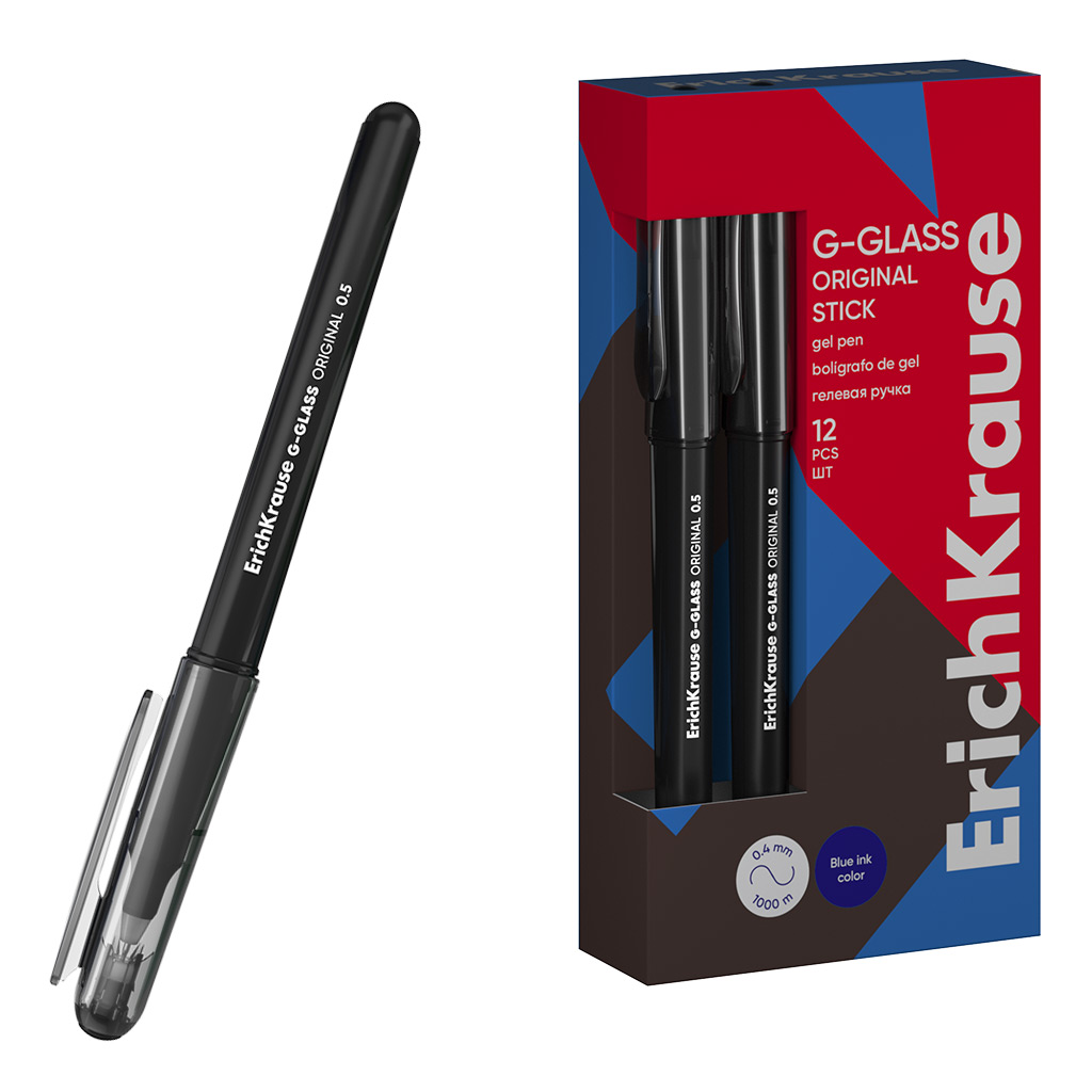 Ручка гелевая EK G-Glass Stick Original черная, 0,5мм