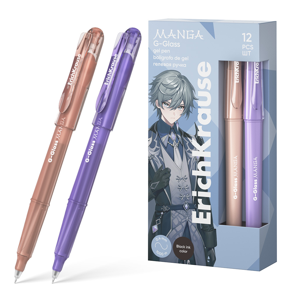 Ручка гелевая EK G-Glass Stick Manga чёрная, 0,5мм