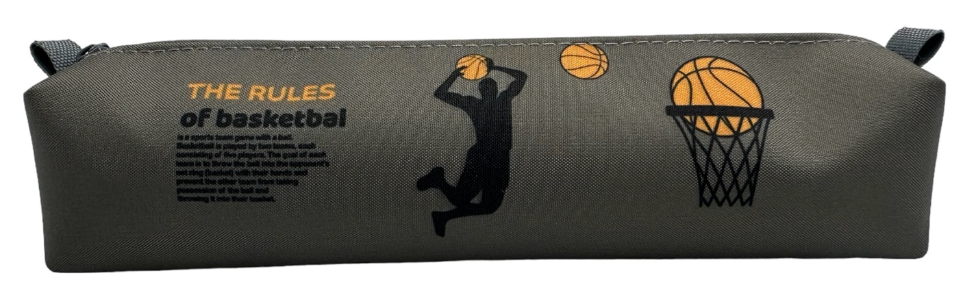Пенал-косметичка (210*45*45) молния, ткань "Баскетбол"