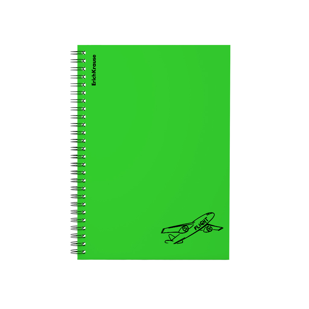 Тетрадь А5  80л кл. на спирали Erich Krause "Motion" пластик. обложка, клетка, зелен.