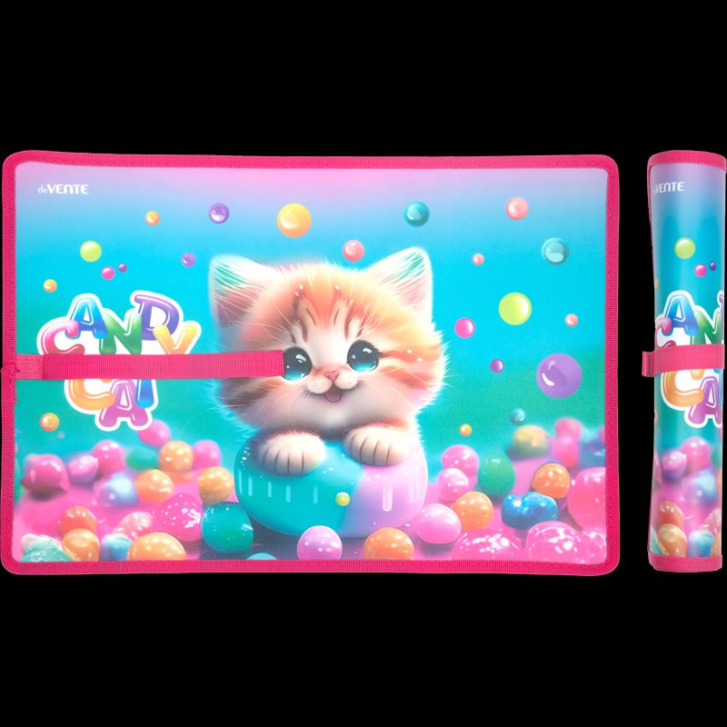 Подкладка настольная А3 Candy Cat, с окантовкой и застежкой-липучкой