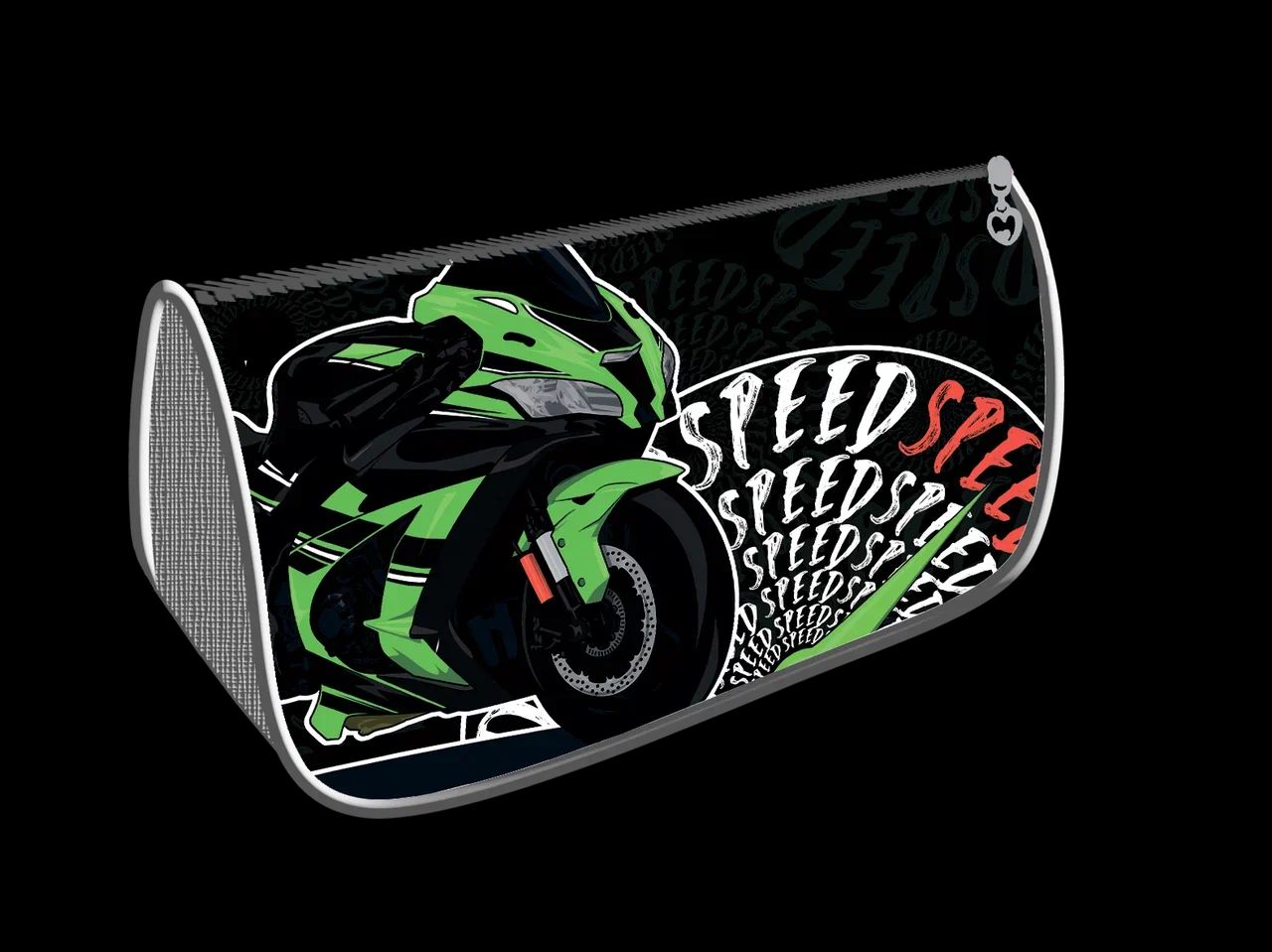 Пенал-косметичка (200*105*65) молния, ткань "Green bike"