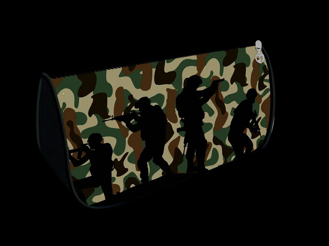 Пенал-косметичка (200*105*65) молния, ткань "Military"