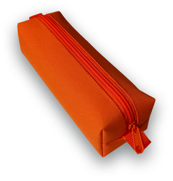 Пенал-косметичка (195*60*50) молния, ткань "Оранжевый"
