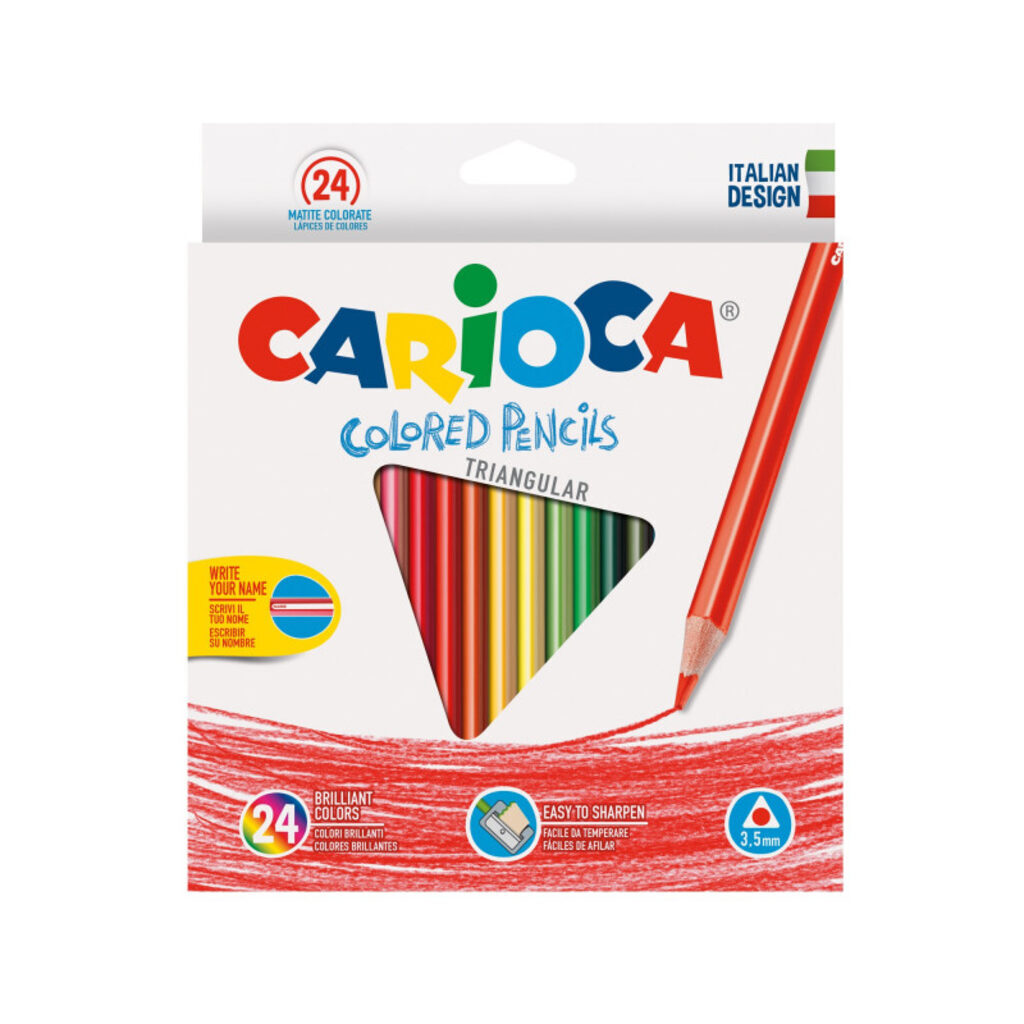 Карандаши цвет. 24цв  Carioca  трехгранные