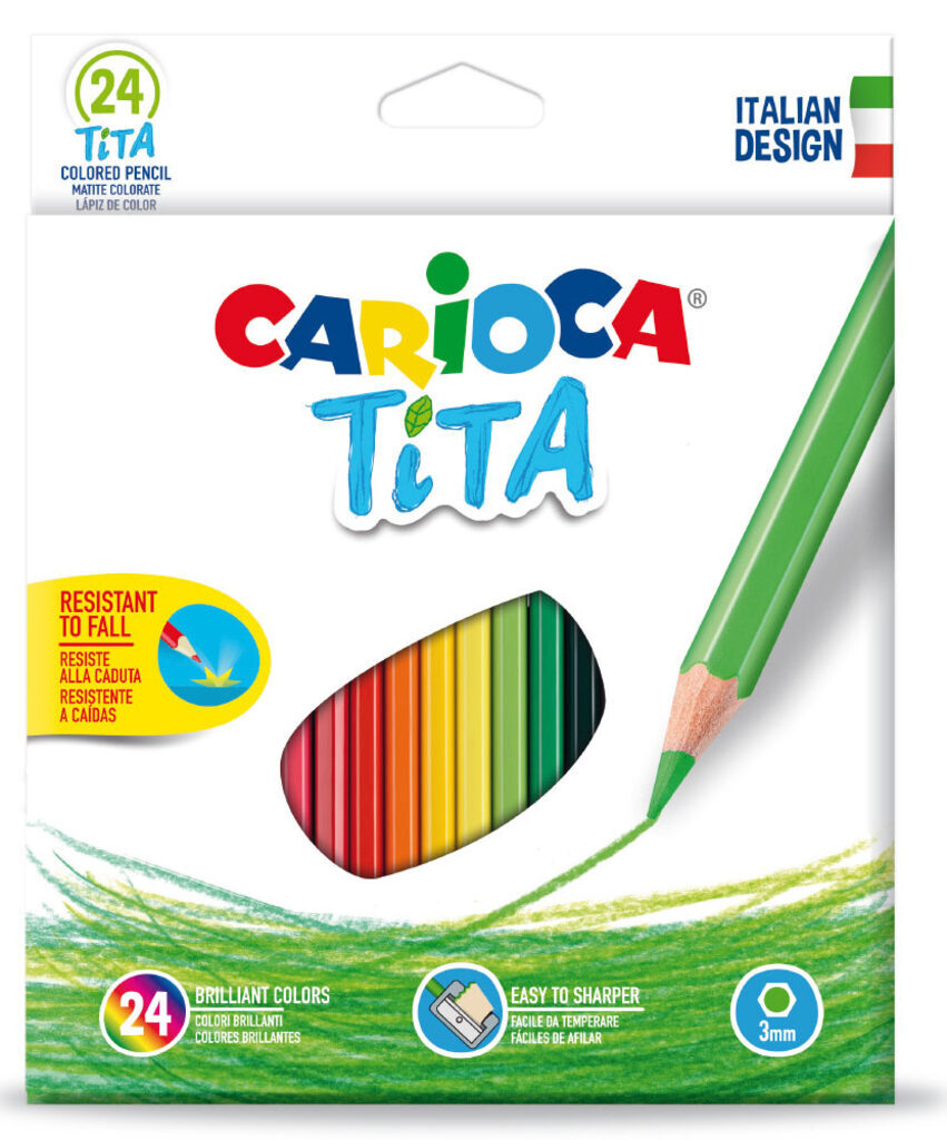 Карандаши цвет. 24цв  Carioca Tita  пластиковые