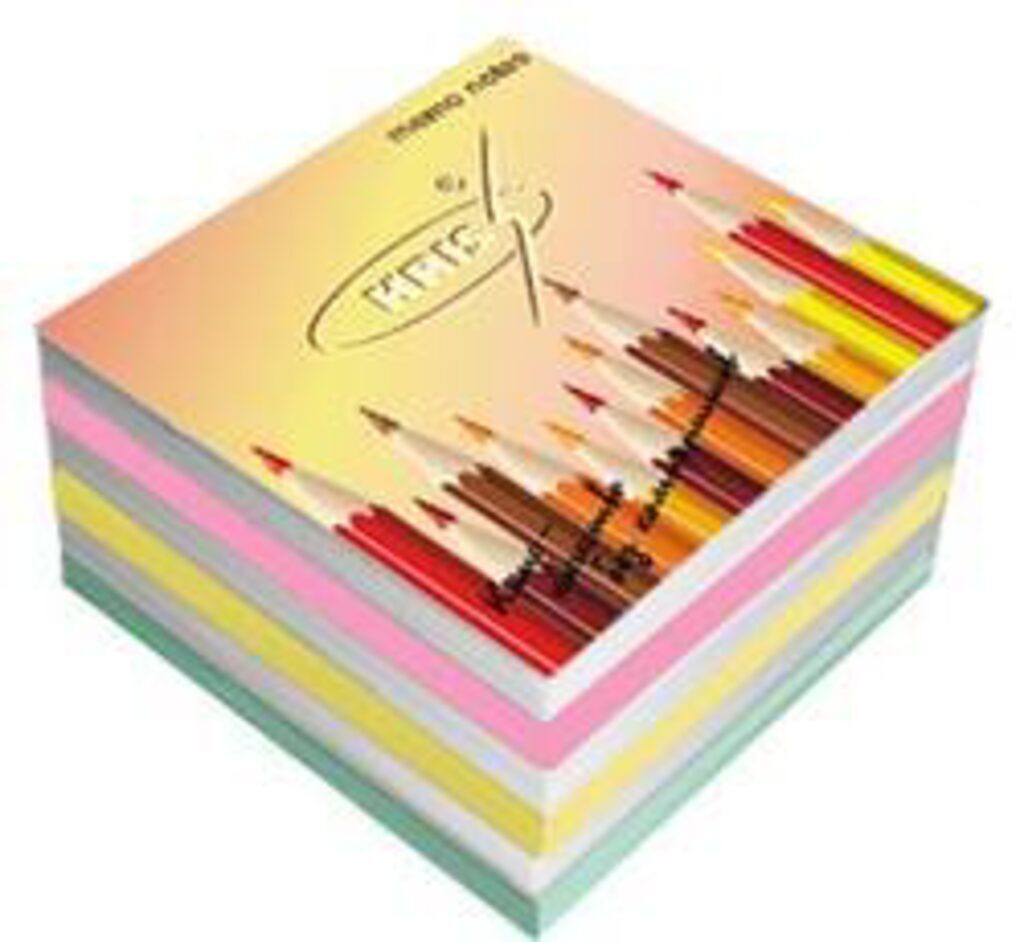 Блок бумаги для записи  (90*90*45мм) цветной 2-4 цв. пл. 80г/м.кв (офс) склейка